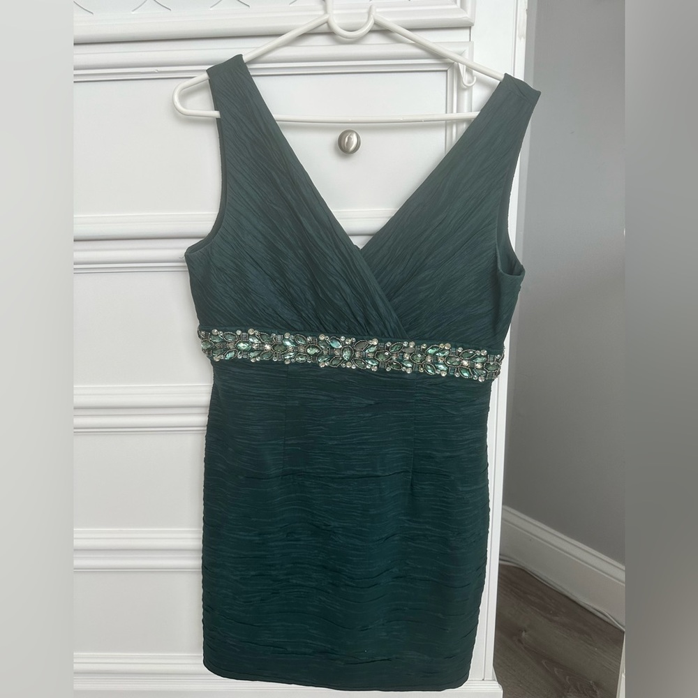 Eliza J Green Rhinestone Embellished Dress - Size 8.